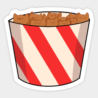 Kawaii Cat inside Box, Funny Chicken Nuggets Cats Sticker